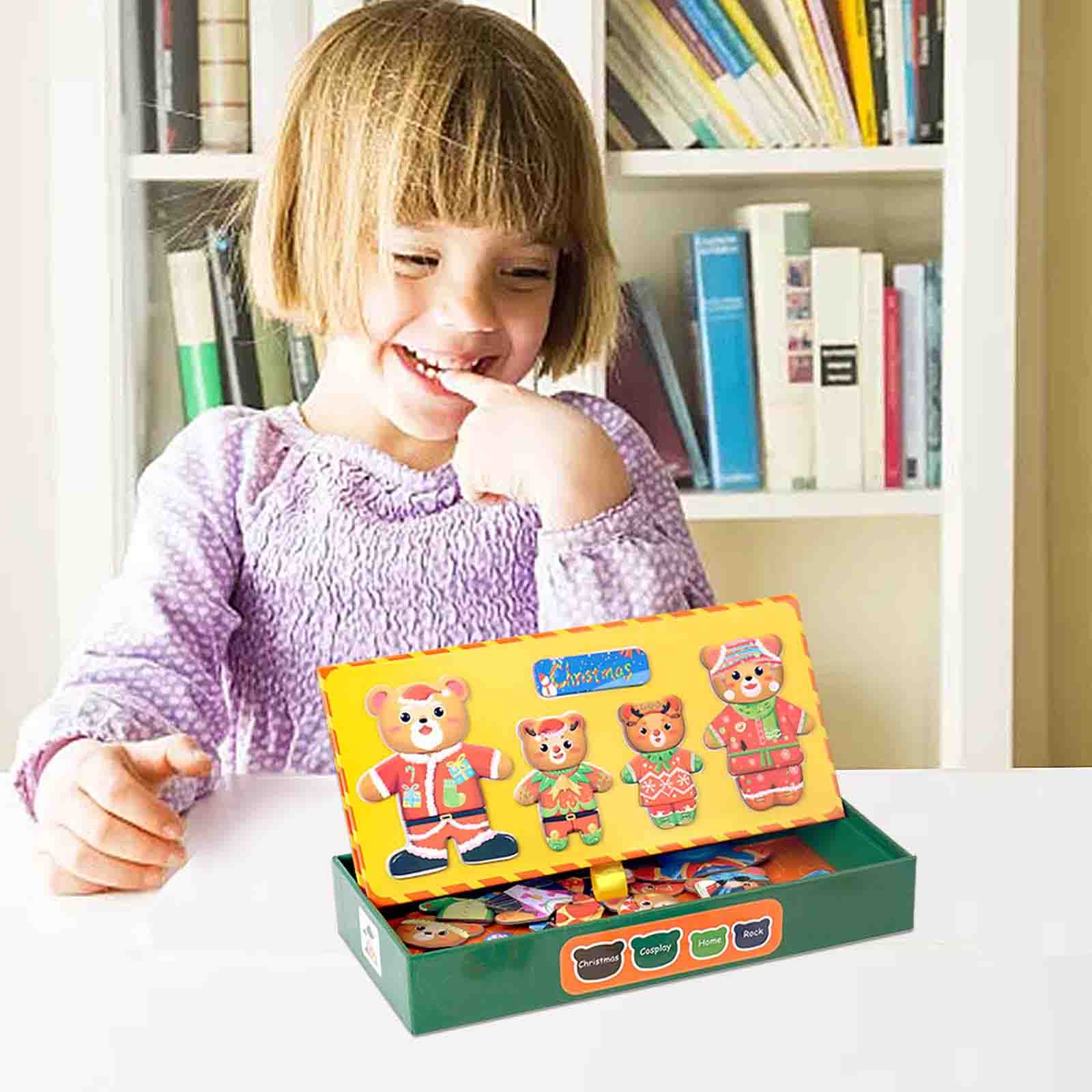 puzzle magnetic, ursuleti, imbracaminte